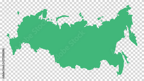 Russian map. Vector shape of Russia on the transparent background photo