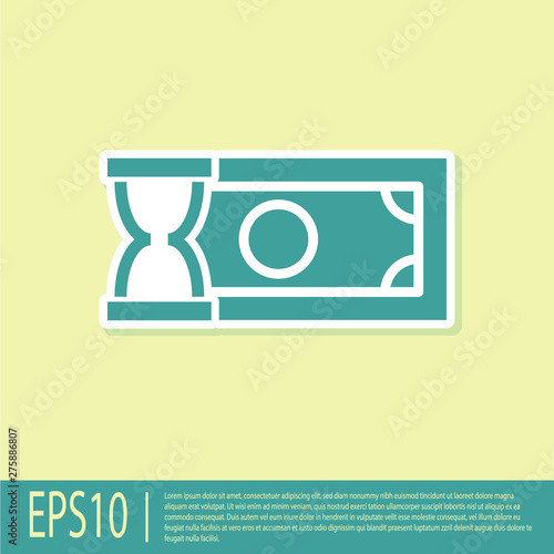 Green Fast payments icon isolated on yellow background. Fast money transfer payment. Financial services, fast loan, time is money, cash back concept. Vector Illustration