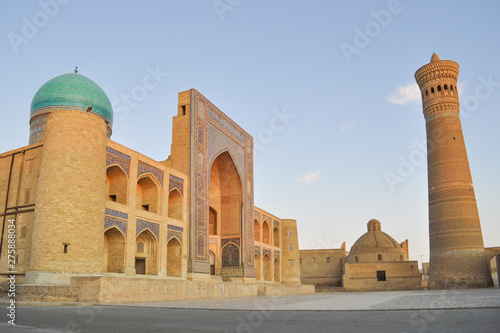 Poi Kalyan Mosque is located in the historical part of Bukhara, Uzbekistan. photo