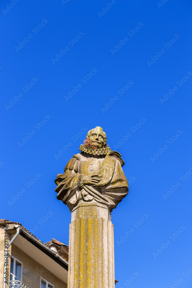 Santiago de Compostela, Spain. Monument to Miguel de Cervantes, 1840