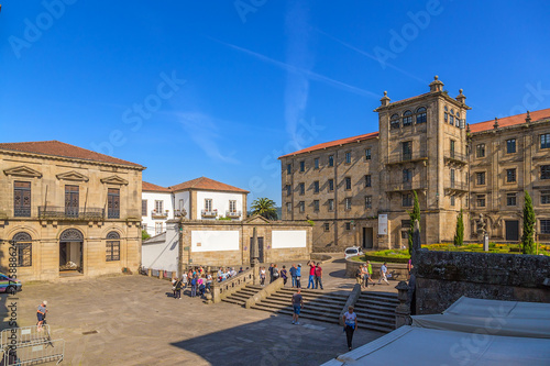Santiago de Compostela, Spain. Inmaculada square. Right facade of the monastery of San Martin Pinario photo