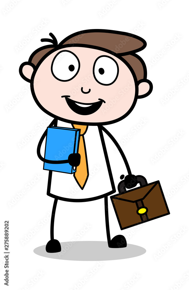 Young Boy Going for Interview - Office Businessman Employee Cartoon Vector Illustration Young Boy Going for Interview - Office Businessman Employee Cartoon Vector Illustration