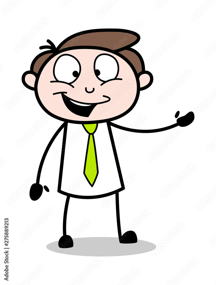 Presenting - Office Businessman Employee Cartoon Vector Illustration Presenting - Office Businessman Employee Cartoon Vector Illustration