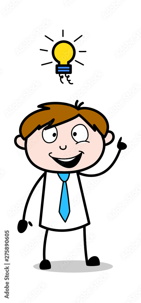 Found an Idea - Office Salesman Employee Cartoon Vector Illustration Found an Idea - Office Salesman Employee Cartoon Vector Illustration