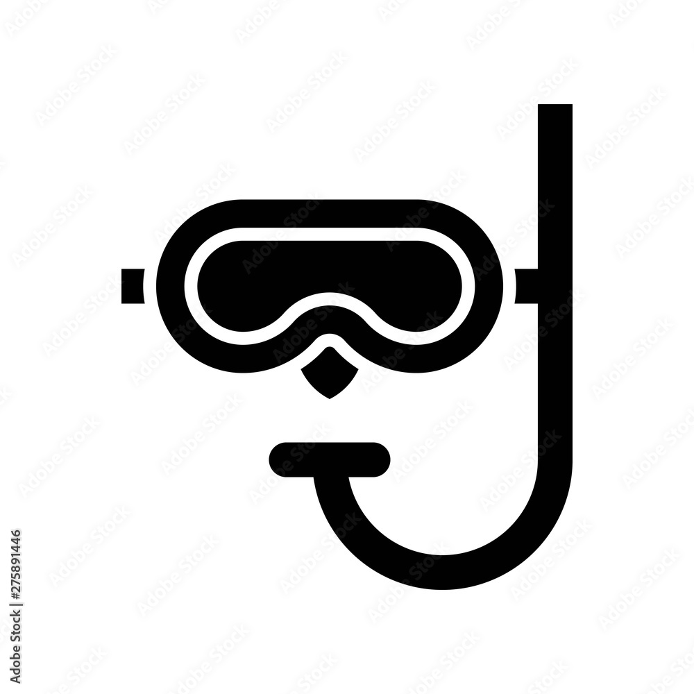 Diving mask vector, Summer party related solid icon Diving mask vector, Summer party related solid icon