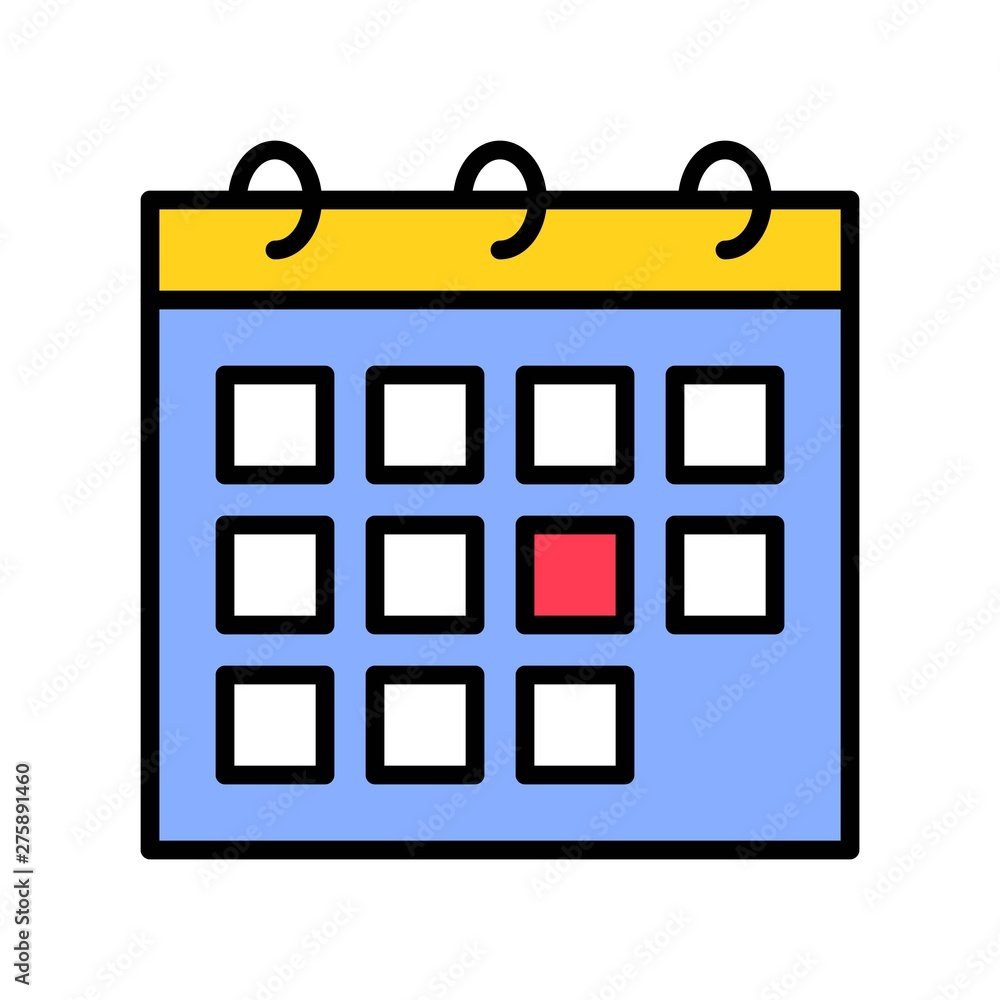 Calendar vector, Summer party related filled icon Calendar vector, Summer party related filled icon