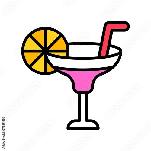Summer drinks vector, Summer party related filled icon