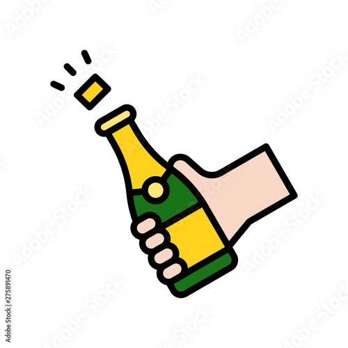 Party drinks vector, Summer party related filled icon