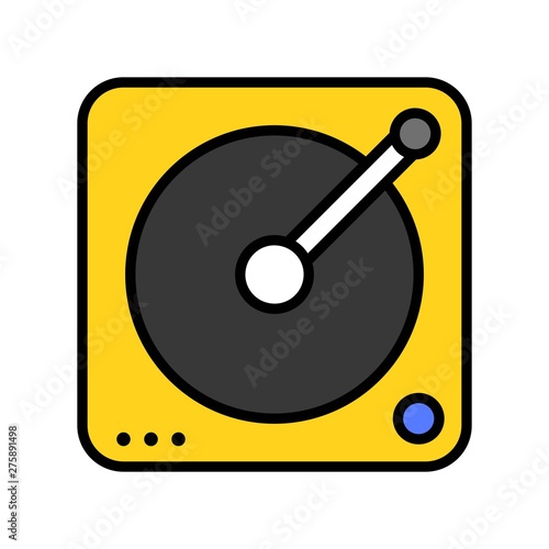 CD player vector, Summer party related filled icon