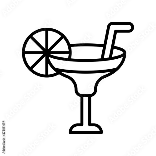 Summer drinks vector, Summer party related line icon