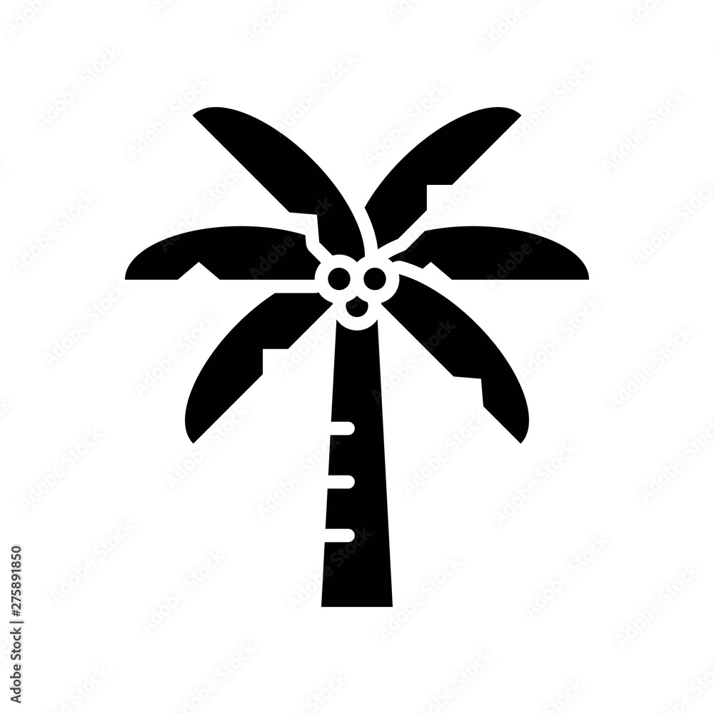 Palm tree vector, Summer party related solid icon Palm tree vector, Summer party related solid icon