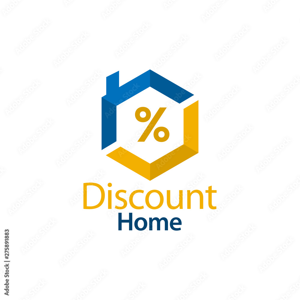 Discount home stock logo vector. Abstract house logo. Vector Illustration on white background Discount home stock logo vector. Abstract house logo. Vector Illustration on white background