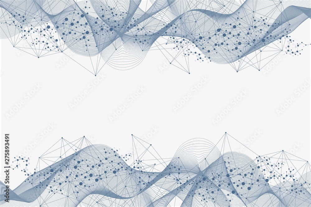 Big Data Visualization Background. Modern futuristic virtual abstract background. Science network pattern, connecting lines and dots. Global network connection vector. Big Data Visualization Background. Modern futuristic virtual abstract background. Science network pattern, connecting lines and dots. Global network connection vector.