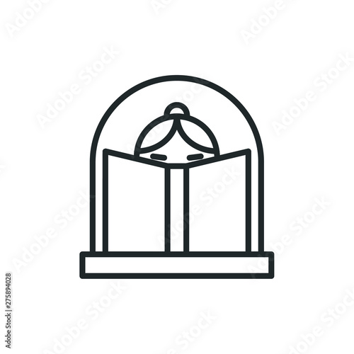 prompter in the theatre, the linear icon. vector illustration.