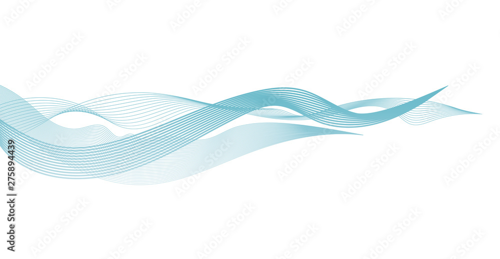 Wave of the many colored lines. Abstract wavy stripes on a white background isolated. Creative line art. Design elements created using the Blend Tool. Wave of the many colored lines. Abstract wavy stripes on a white background isolated. Creative line art. Design elements created using the Blend Tool.