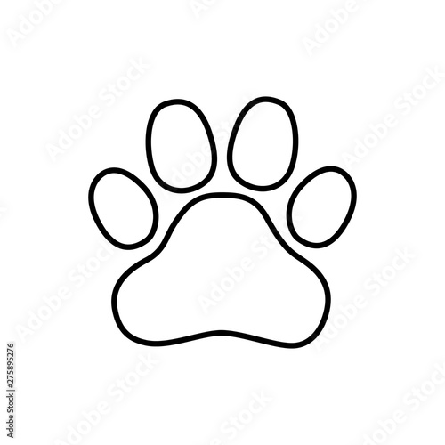 Paw line icon, outline vector sign, linear style pictogram isolated on white.