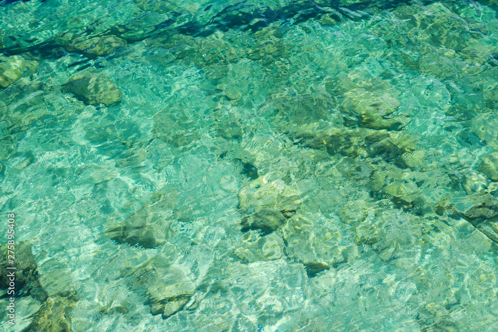 Fototapeta premium Clear sea water texture. Transparent tropical ocean.