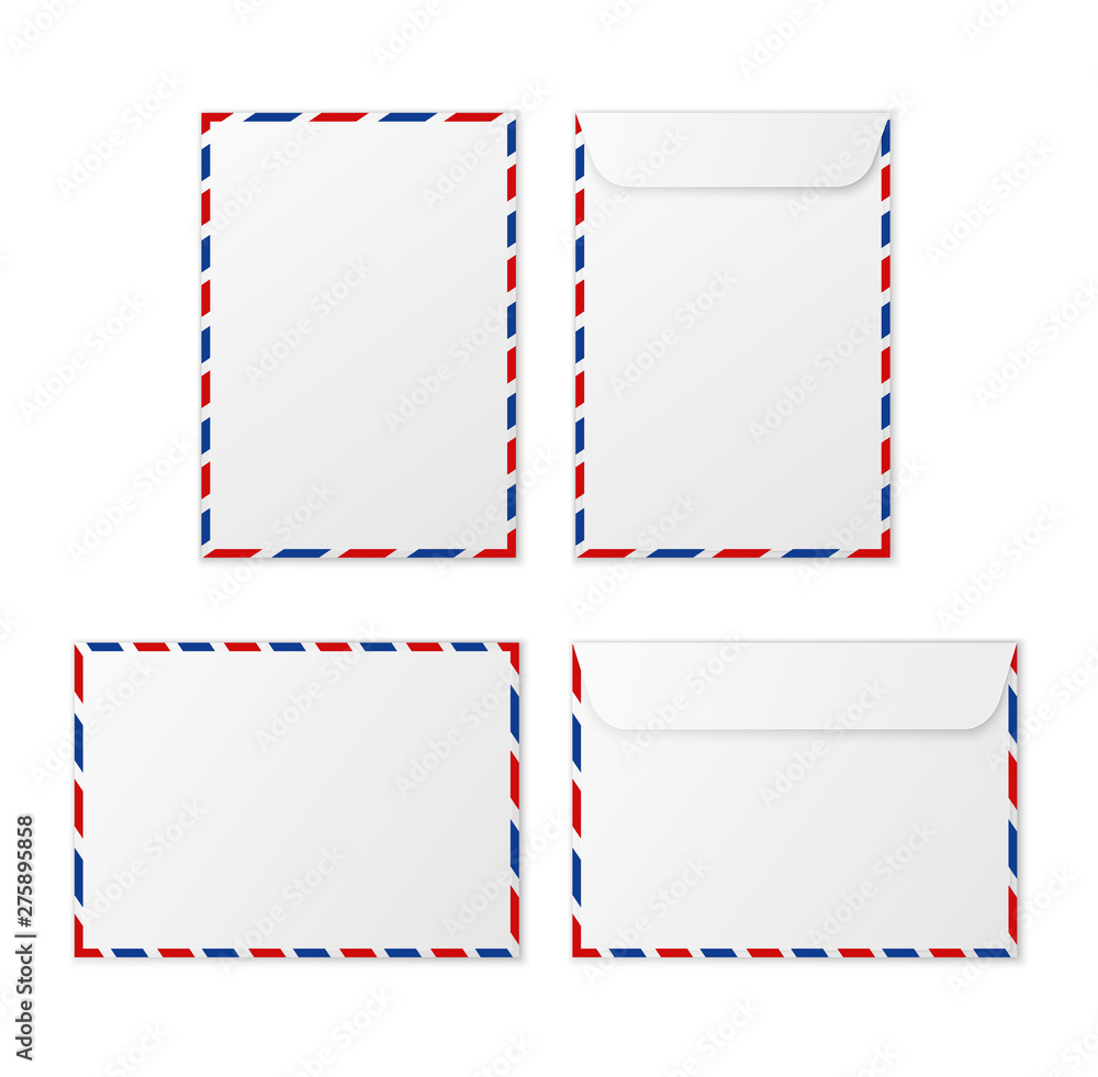 Envelope a4 paper white blank letter envelopes Vector Image