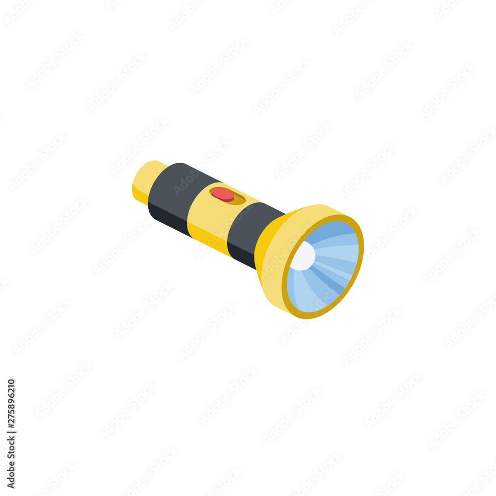 Torch lamp vector 3d isometric color icon new flat style. Creative illustration, idea for infographics. - obrazy, fototapety, plakaty 