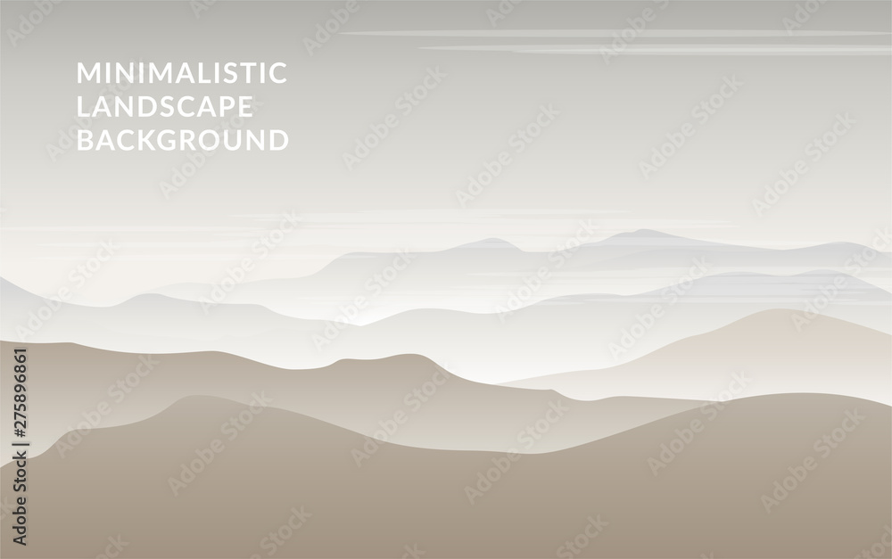 Minimalistic vector landscape background of mountains for your design.