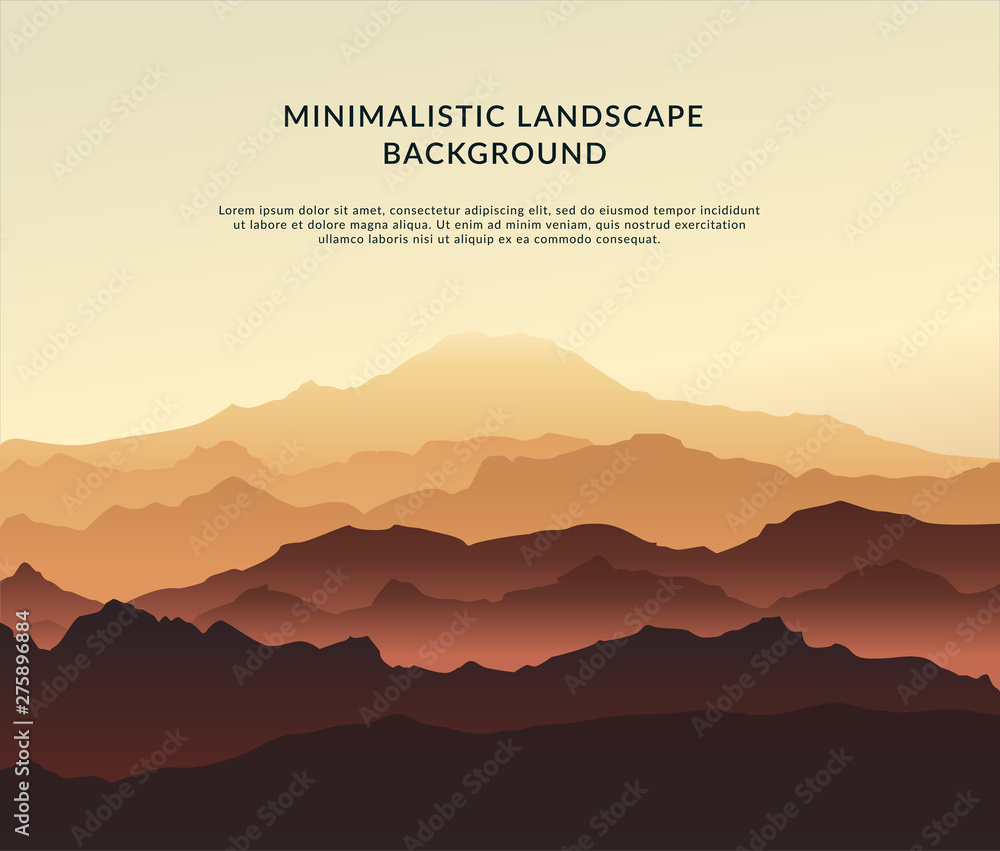 Minimalistic vector landscape background of mountains for your design ...