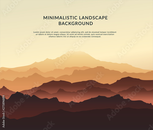 Minimalistic vector landscape background of mountains for your design.
