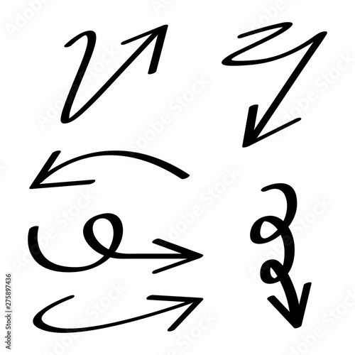 hand drawn arrows vector set