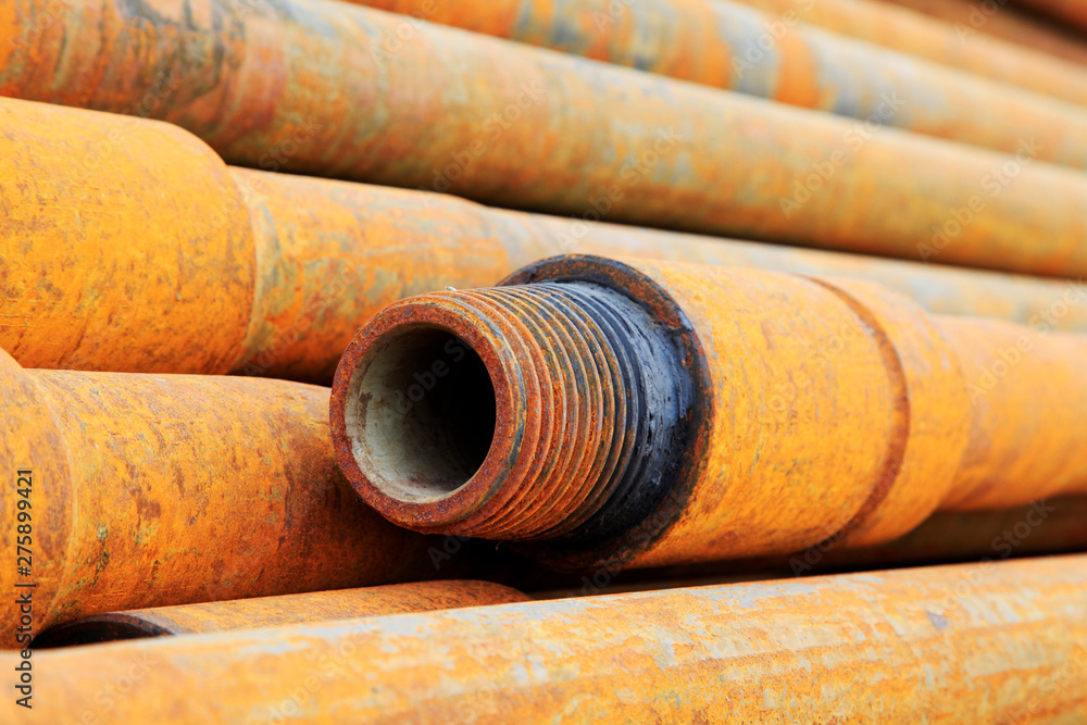Oil pipe piled up together