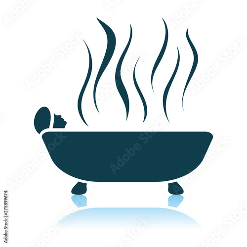 Woman Lying In Bathtub Icon