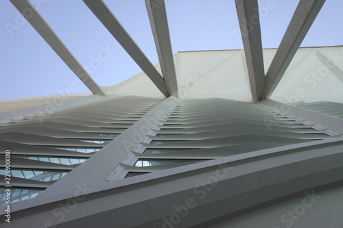 Metal structure of a modern building
