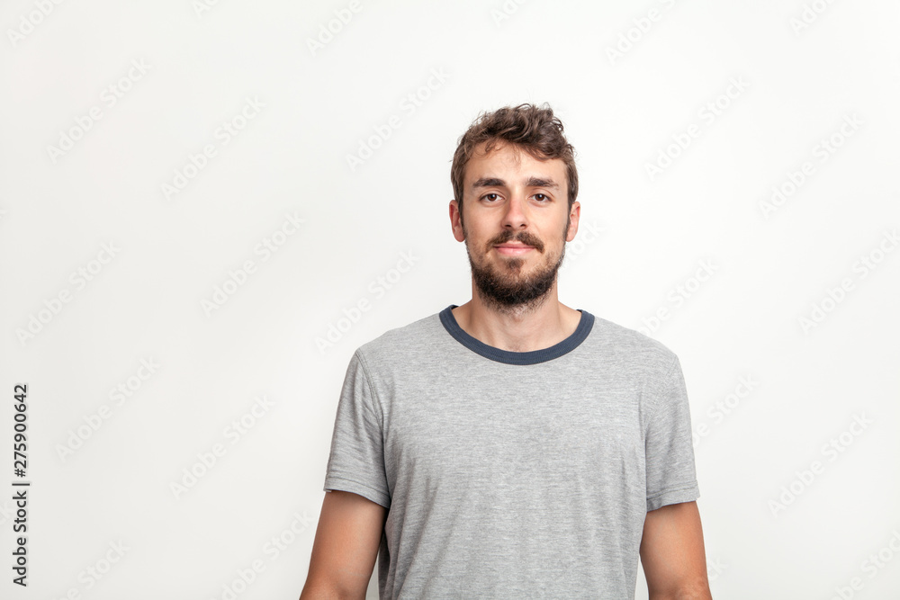 Portrait of a handsome young man in t shirt. Portrait of a handsome young man in t shirt.