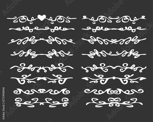 Set of decorative dividers for your design. Vector illustration