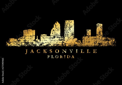 Jacksonville Skyline (Vintage Gold) photo