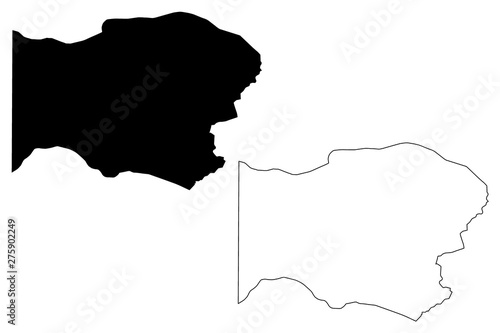 Wadi Fira Region (Regions of Chad, Republic of Chad) map vector illustration, scribble sketch Wadi Fira map photo