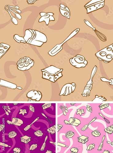Bakeshop Goodies Seamless Background