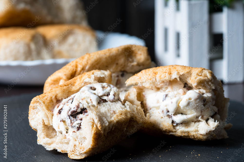 Filipino bread with ice cream Stock Photo Adobe Stock