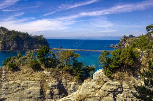 Fototapeta Naklejka Na Ścianę i Meble -  The coast of Nishi-Izu in Japan. Blue landscape