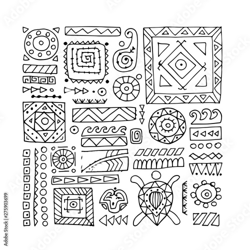 Ethnic handmade ornament for your design. Polynesian style