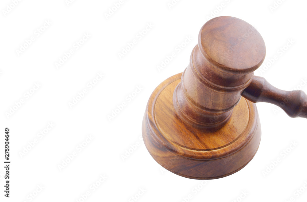 Wooden judge's gavel isolated on white Wooden judge's gavel isolated on white