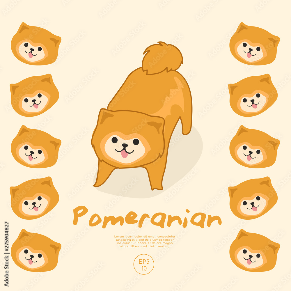 Set of Puppies isolated on pastel background : Vector Illustration Set of Puppies isolated on pastel background : Vector Illustration
