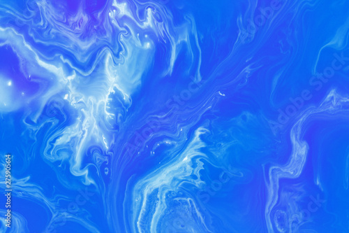 Abstract fantasy blue background of a mix color paints