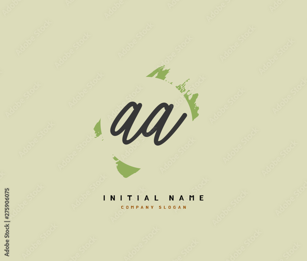 A AA Beauty vector initial logo, handwriting logo of initial signature, wedding, fashion, jewerly, boutique, floral and botanical with creative template for any company or business.