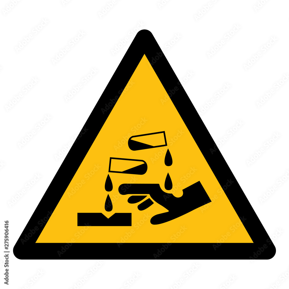 Beware Corrosive Substance Symbol Isolate On White Background,Vector Illustration EPS.10 Beware Corrosive Substance Symbol Isolate On White Background,Vector Illustration EPS.10