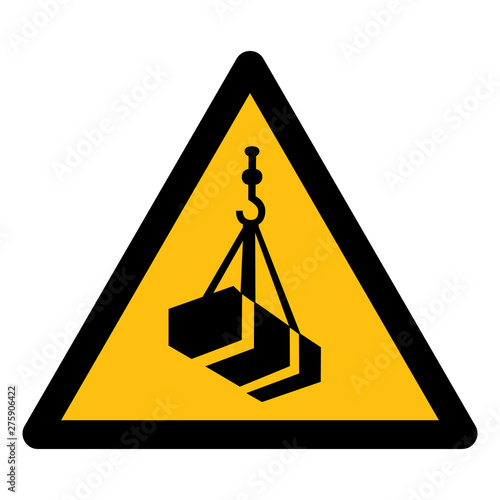 Beware Overhead Load Symbol Isolate On White Background,Vector Illustration EPS.10