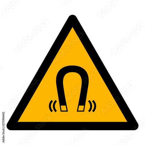 Beware Magnetic Field Symbol Sign Isolate On White Background,Vector Illustration EPS.10