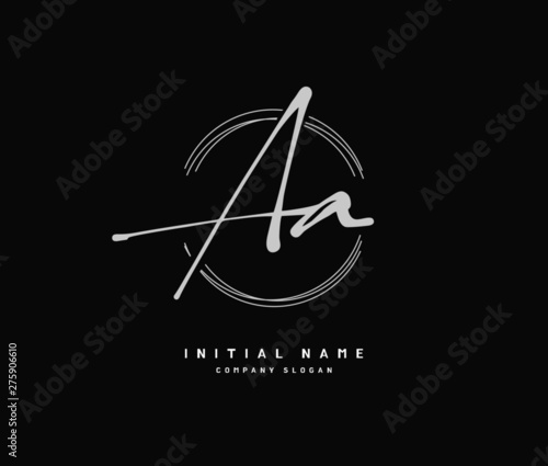 A AA Beauty vector initial logo, handwriting logo of initial signature, wedding, fashion, jewerly, boutique, floral and botanical with creative template for any company or business. photo