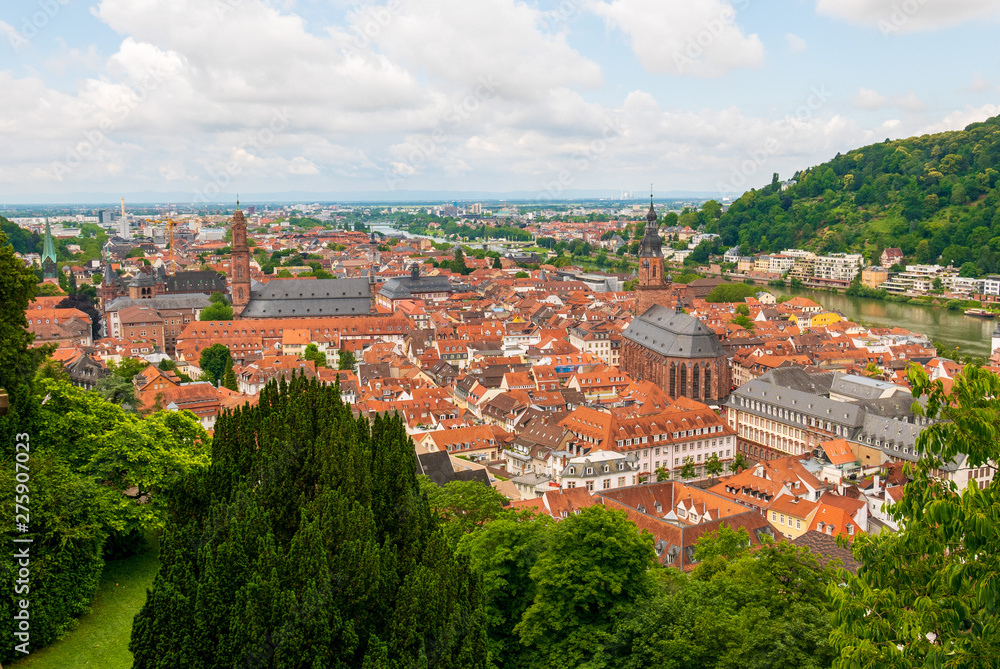 Heidelberg's old city centre from the castle above