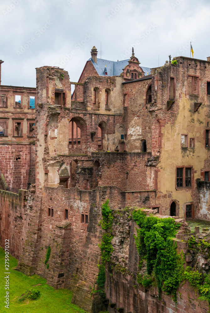 ruins inside the castle grounds of Heidelberg