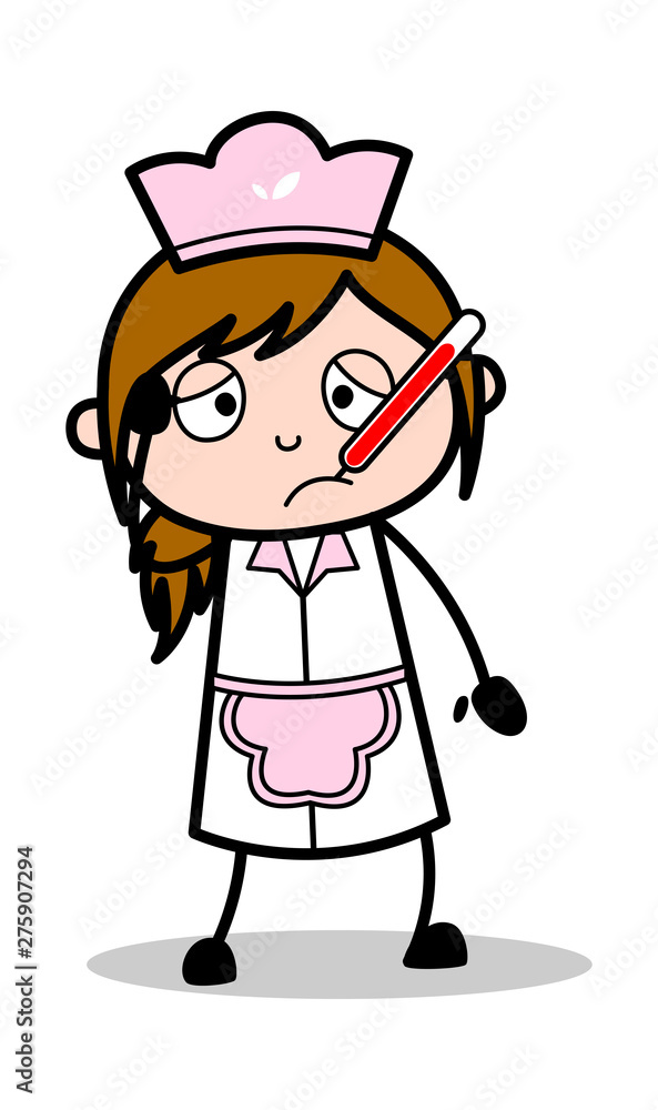 Ill - Retro Cartoon Waitress Female Chef Vector Illustration Ill - Retro Cartoon Waitress Female Chef Vector Illustration