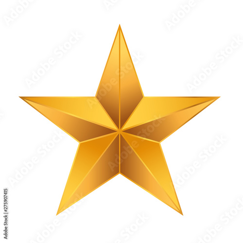 3d star gradient icon isolated on white background.